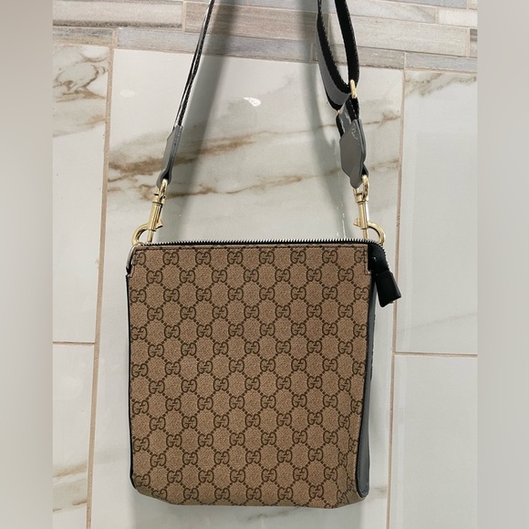 Tan and Black Logo Crossbody Bag - Picture 11 of 12